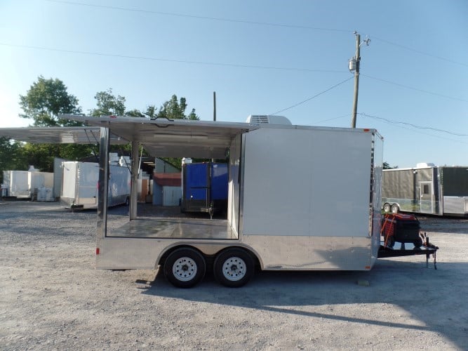 8.5' x 16' Concession Food Trailer White Pizza Event Catering