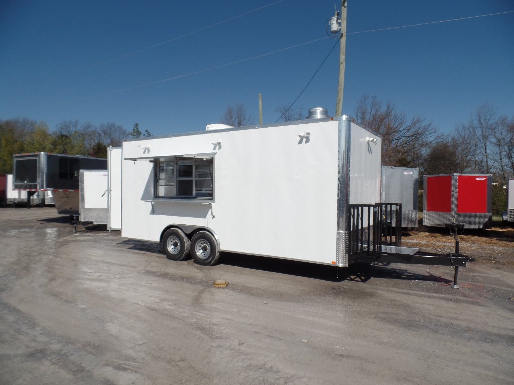 8.5' x 20' White Catering Concession Food Trailer