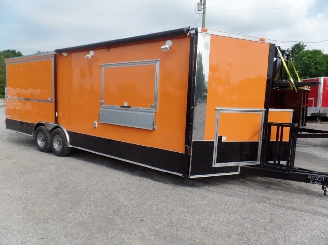 8.5' x 24' Concession Food Trailer Orange Event Catering