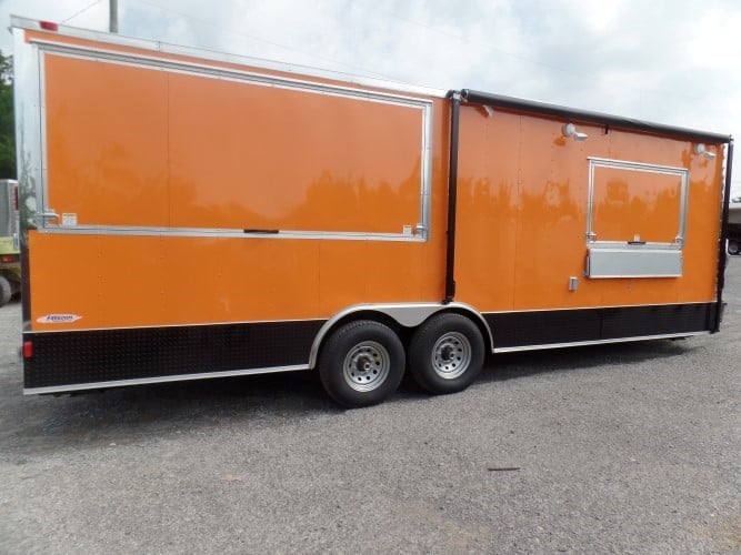 8.5' x 24' Concession Food Trailer Orange Event Catering