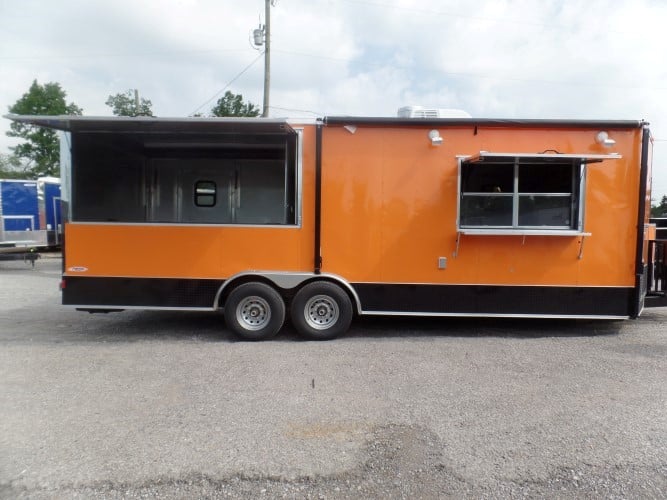 8.5' x 24' Concession Food Trailer Orange Event Catering