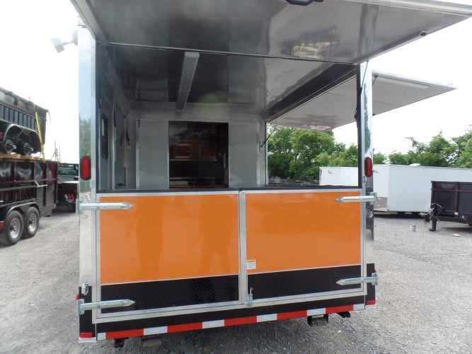 8.5' x 24' Concession Food Trailer Orange Event Catering