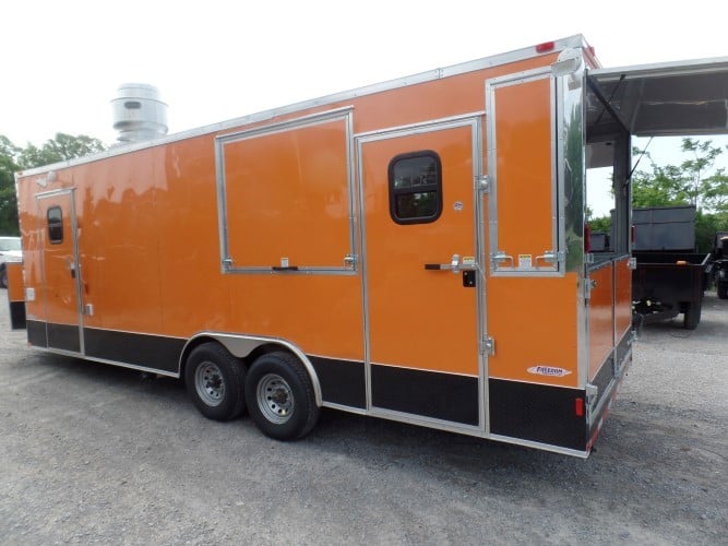 8.5' x 24' Concession Food Trailer Orange Event Catering