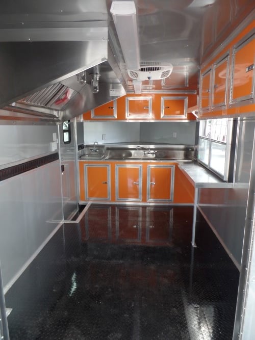 8.5' x 24' Concession Food Trailer Orange Event Catering