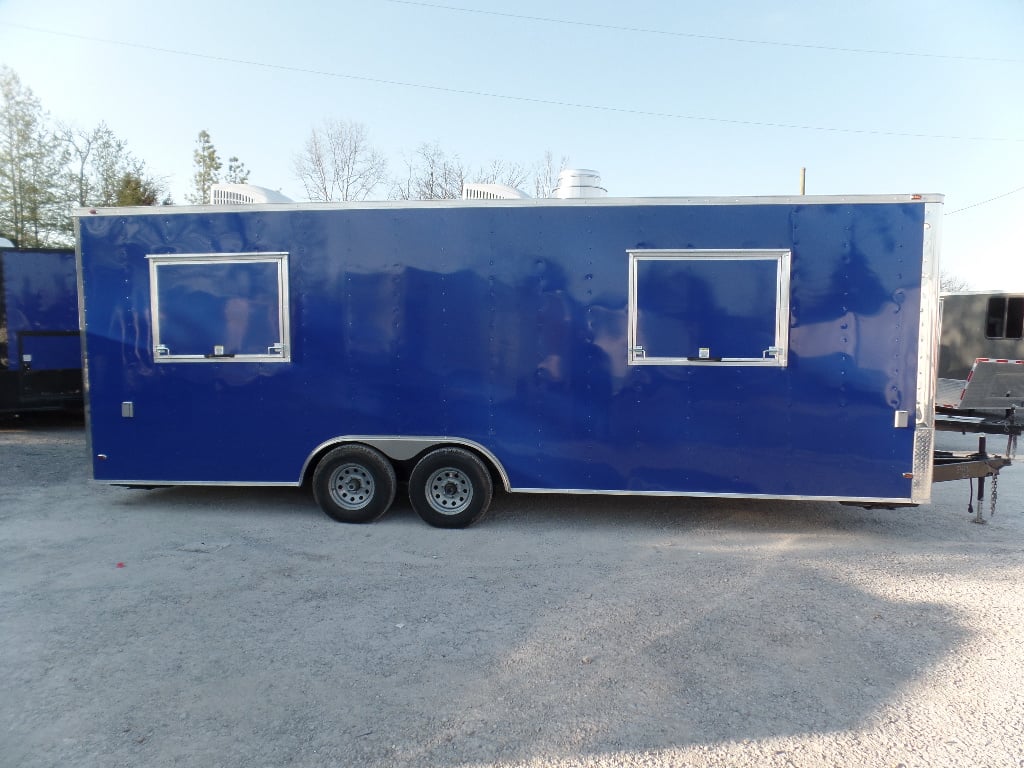 8.5' x 24' Concession Flat Nose Cobalt Blue Event Trailer