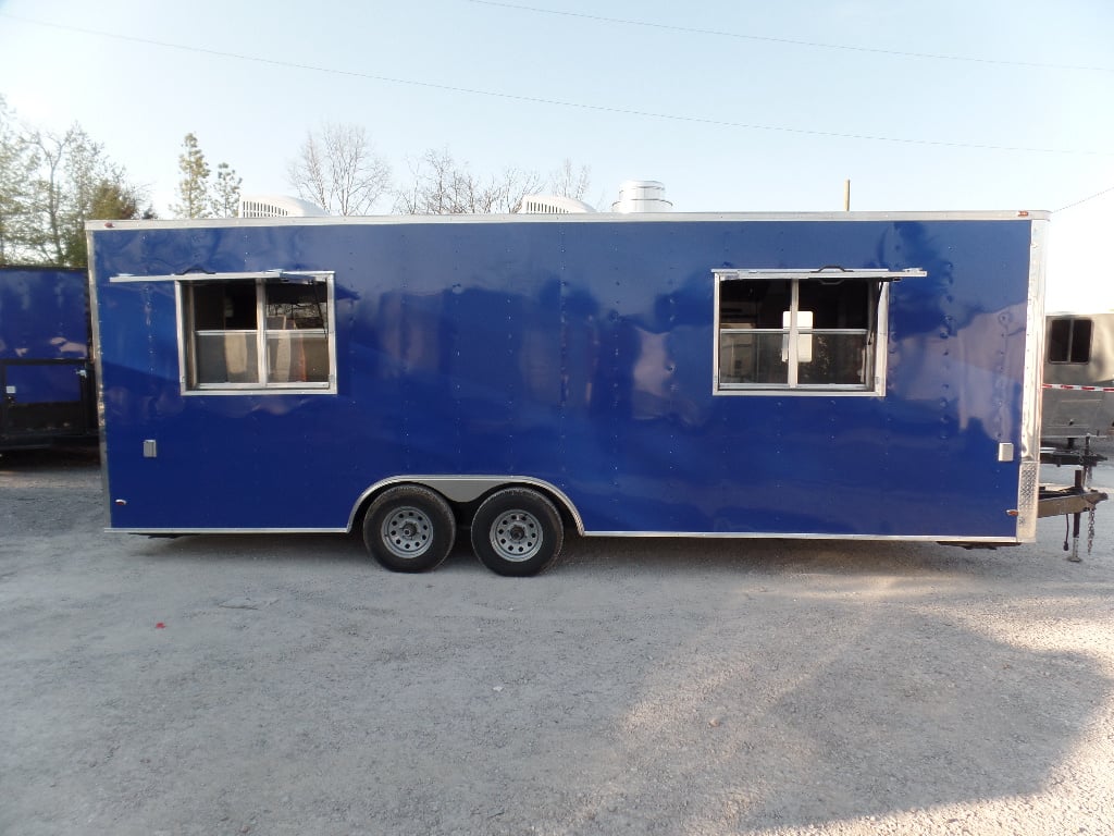 8.5' x 24' Concession Flat Nose Cobalt Blue Event Trailer