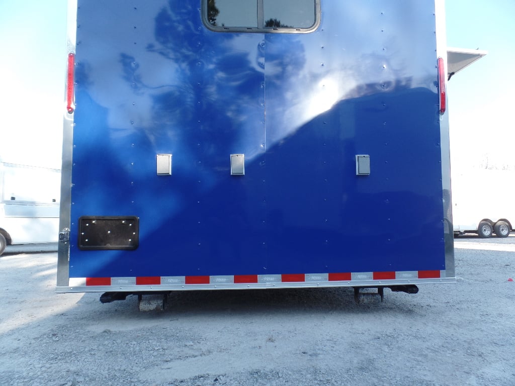 8.5' x 24' Concession Food Flat Nose Cobalt Blue Trailer With Appliances