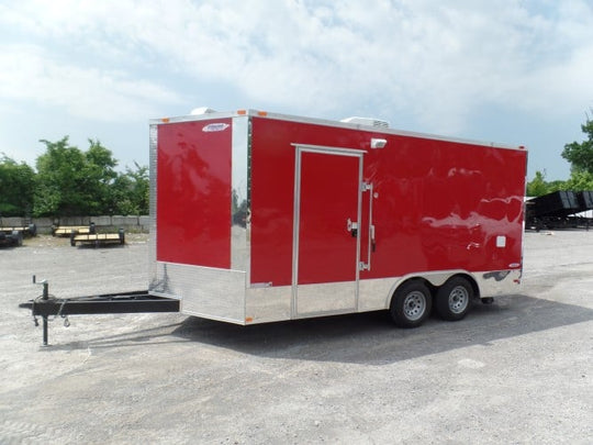 8.5' x 16' Concession Food Trailer Red Event Catering