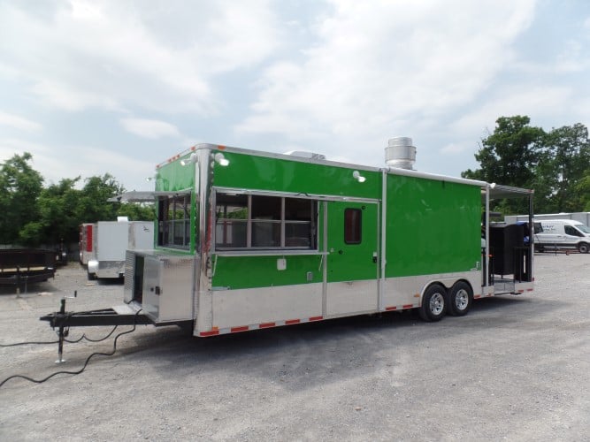 8.5' x 30' Concession Food Trailer Lime Green BBQ Catering