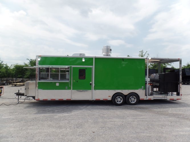 8.5' x 30' Concession Food Trailer Lime Green BBQ Catering