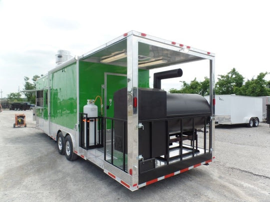 8.5' x 30' Concession Food Trailer Lime Green BBQ Catering