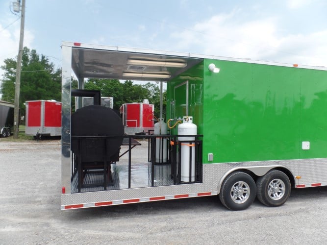 8.5' x 30' Concession Food Trailer Lime Green BBQ Catering