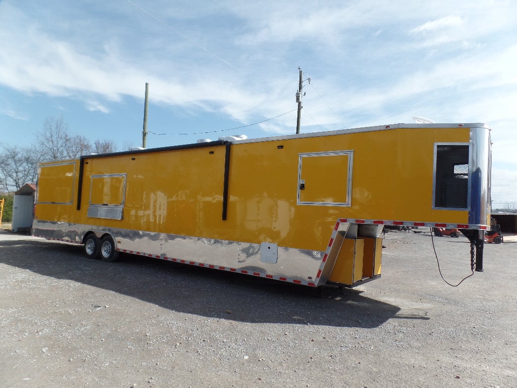 8.5' x 46' Concession Food Penske Yellow Goose Neck Trailer