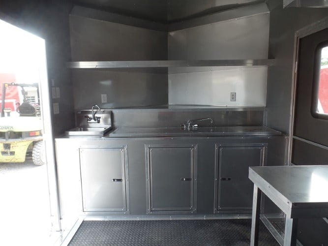 8.5' x 18' Concession Food Trailer Charcoal Grey