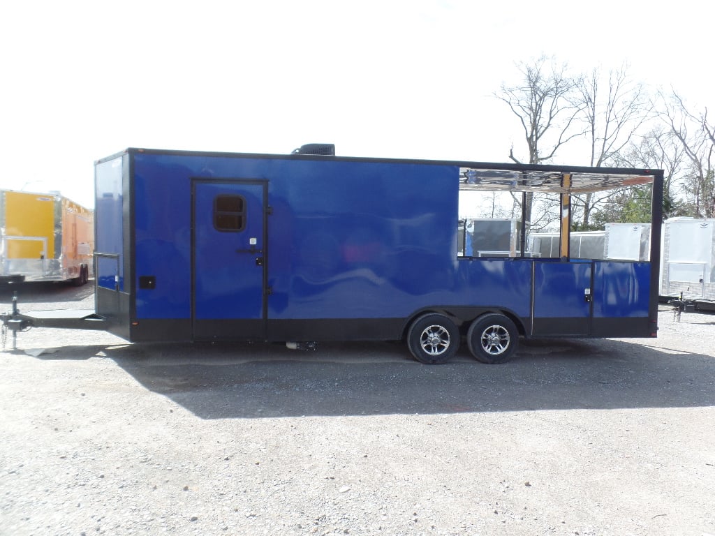 8.5' x 24' Concession Cobalt Blue Event Food Trailer