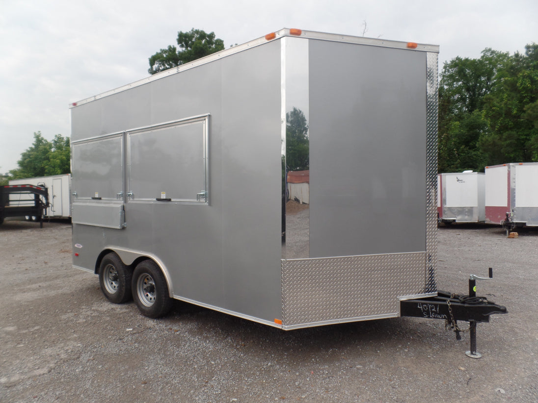 8.5' x 14' Concession Trailer Silver Food Event Catering