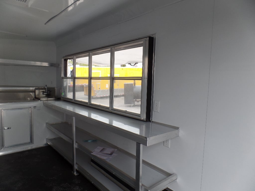 White Concession 8.5' x 16' Food Catering Event Trailer