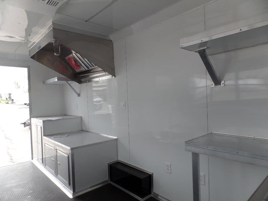 White Concession 8.5' x 16' Food Catering Event Trailer