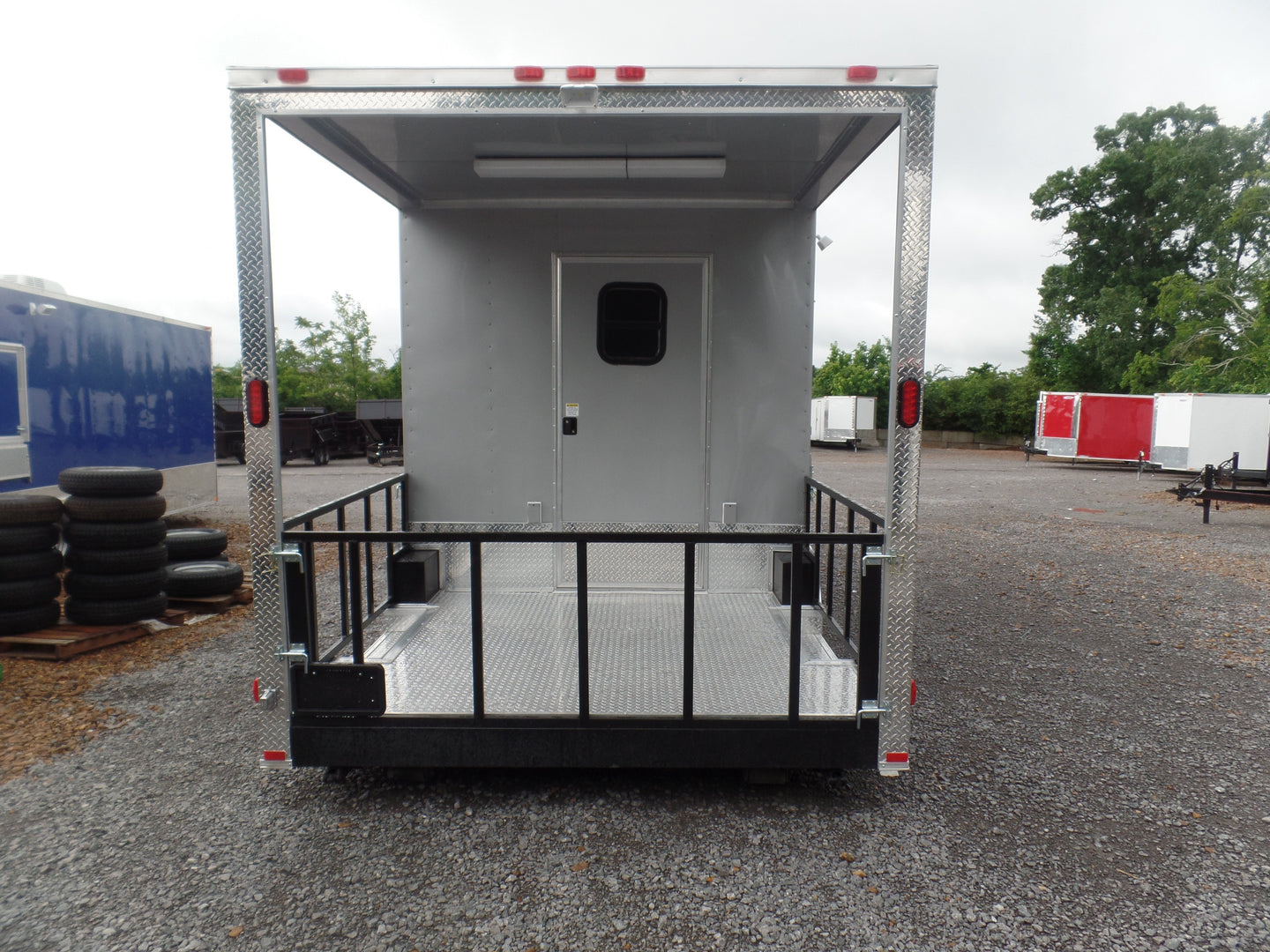 8.5' x 22' Concession Trailer Silver BBQ Event Catering