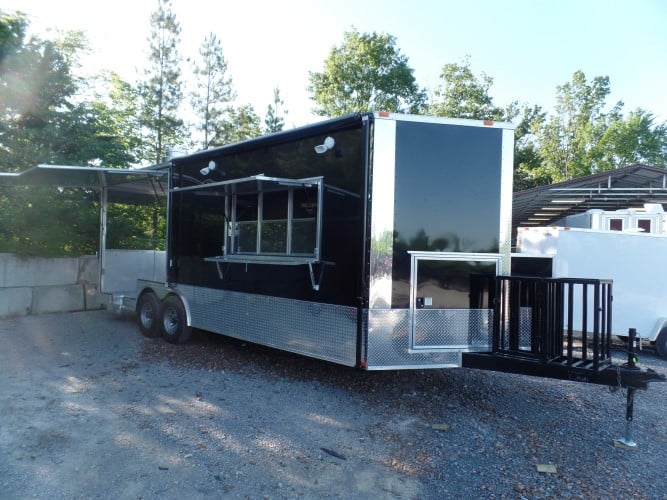 8.5' x 24' Concession Food Trailer Black Event Catering