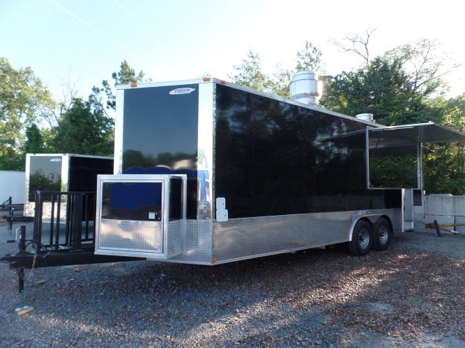 8.5' x 24' Concession Food Trailer Black Event Catering