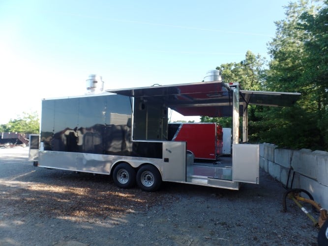 8.5' x 24' Concession Food Trailer Black Event Catering