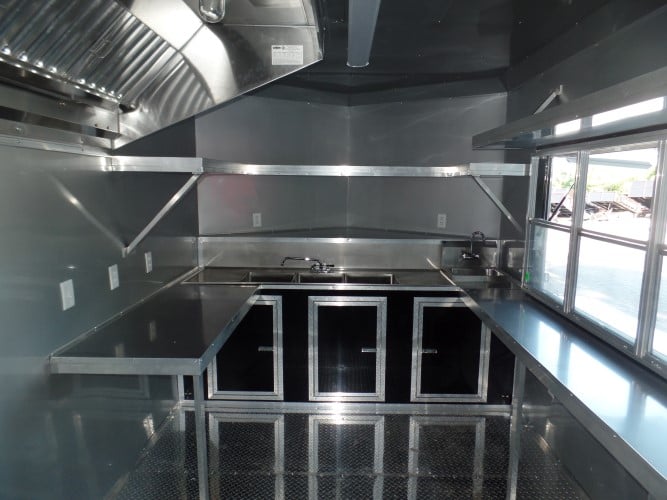 8.5' x 24' Concession Food Trailer Black Event Catering