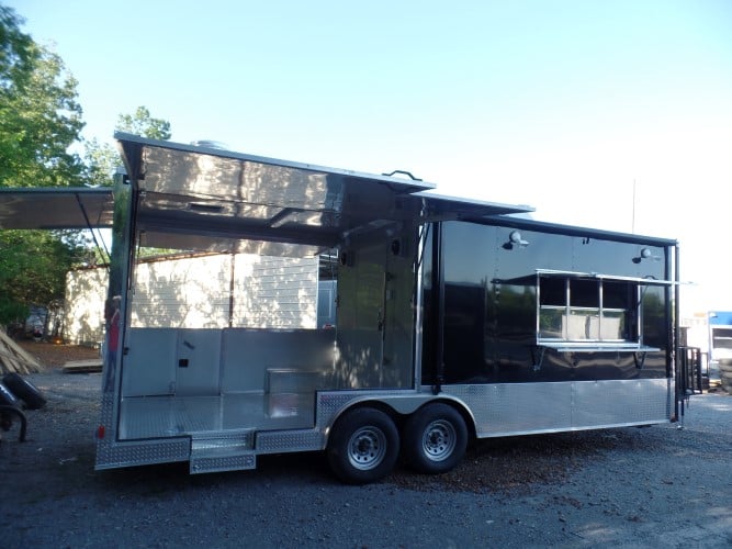 8.5' x 24' Concession Food Trailer Black Event Catering