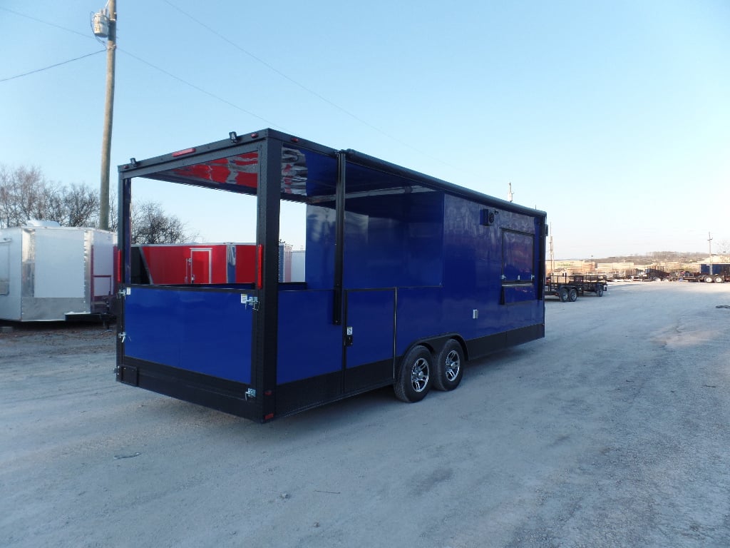 8.5' x 24' Cobalt Blue Concession Food Trailer With Appliances