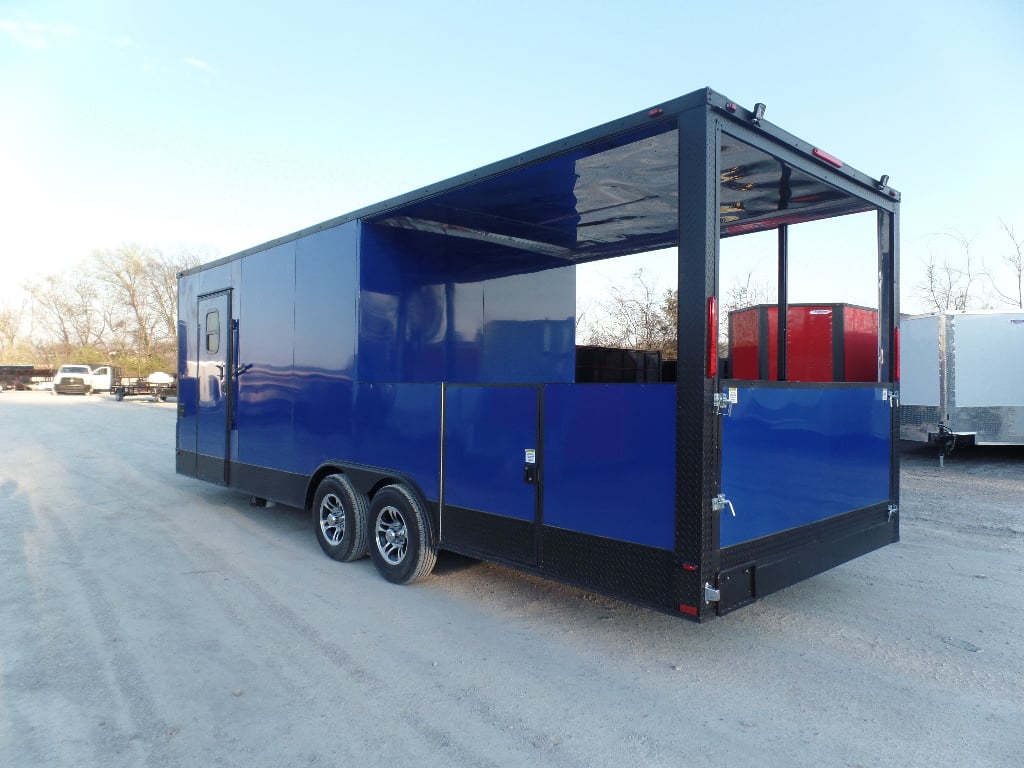 8.5' x 24' Cobalt Blue Concession Food Trailer With Appliances