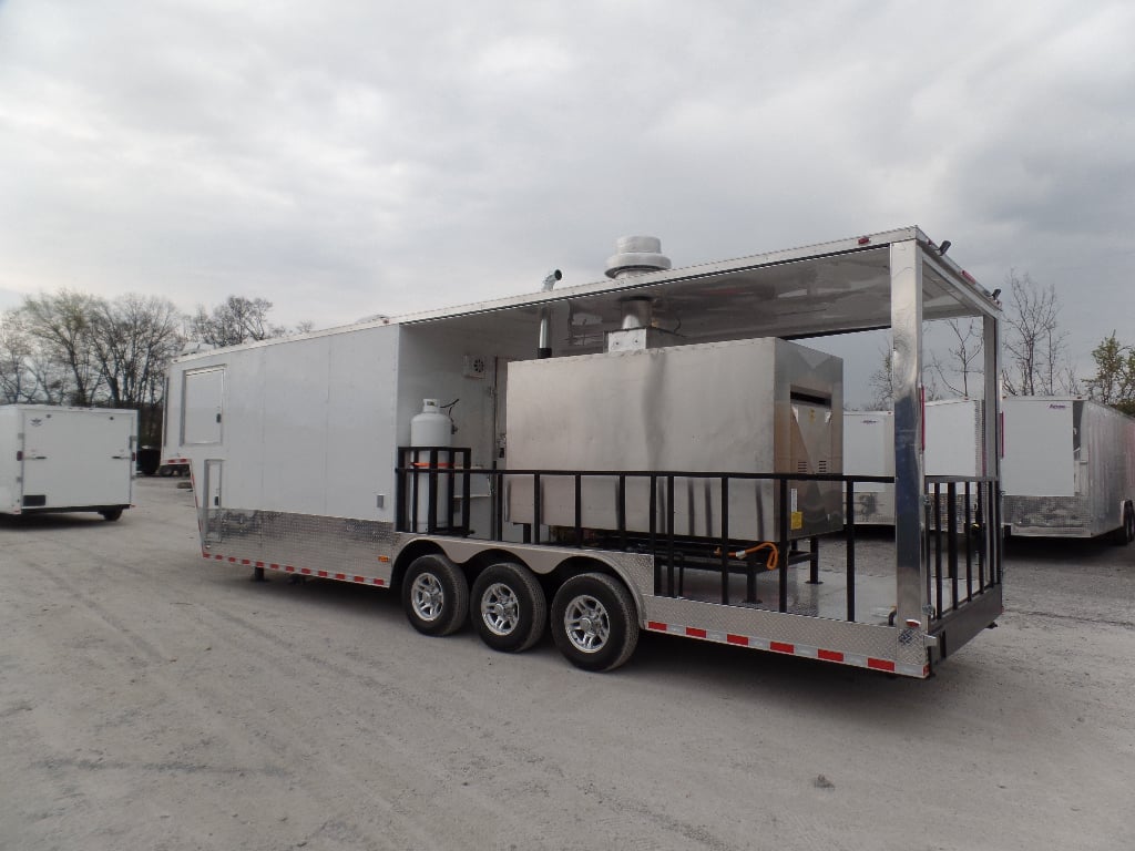 8.5' x 34' Goose Neck Concession BBQ Event Trailer