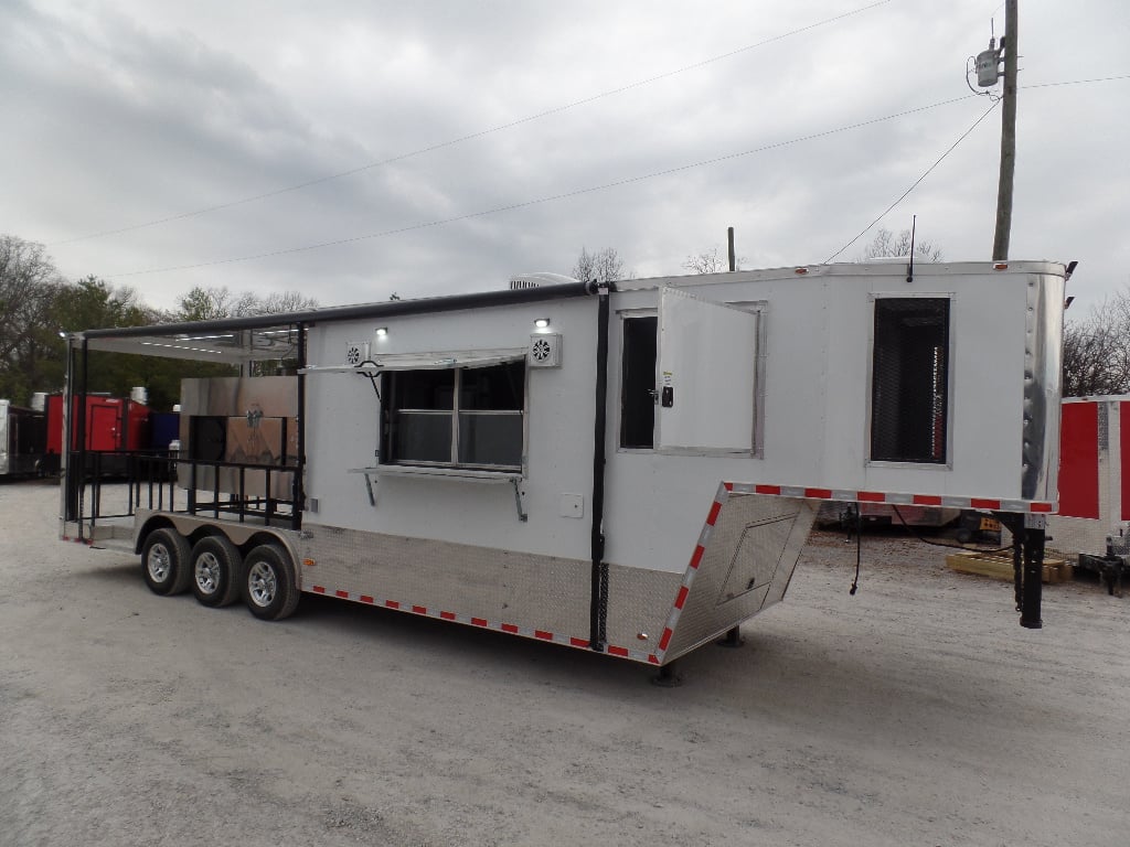 8.5' x 34' Goose Neck Concession BBQ Event Trailer