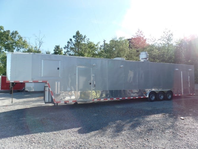 8.5' x 47' Concession Food Trailer Silver Frost With Appliances