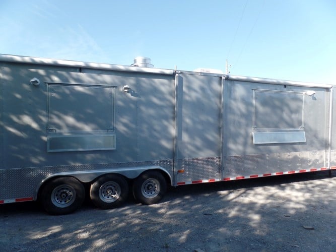 8.5' x 47' Concession Food Trailer Silver Frost With Appliances