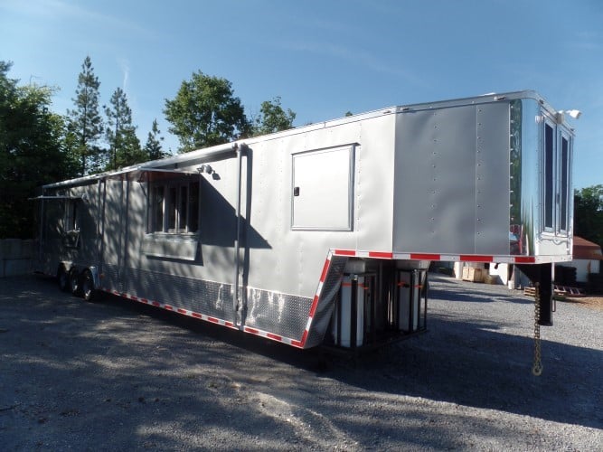 8.5' x 47' Concession Food Trailer Silver Frost With Appliances