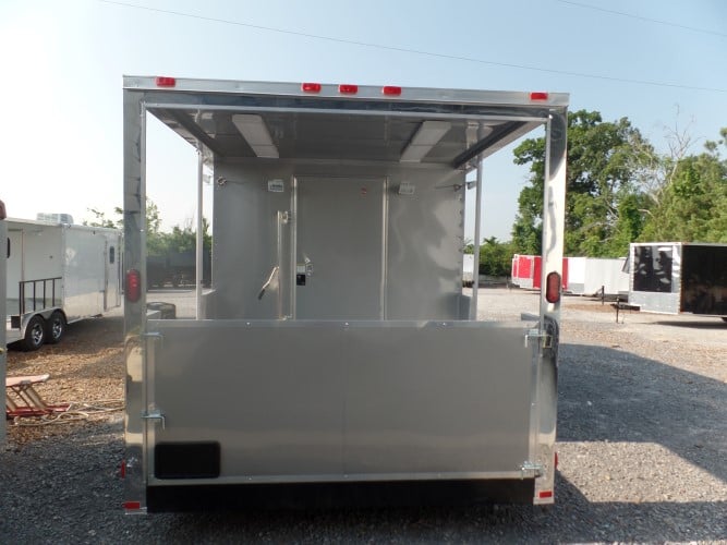 8.5' x 24' Concession Trailer Silver Frost BBQ Event Catering