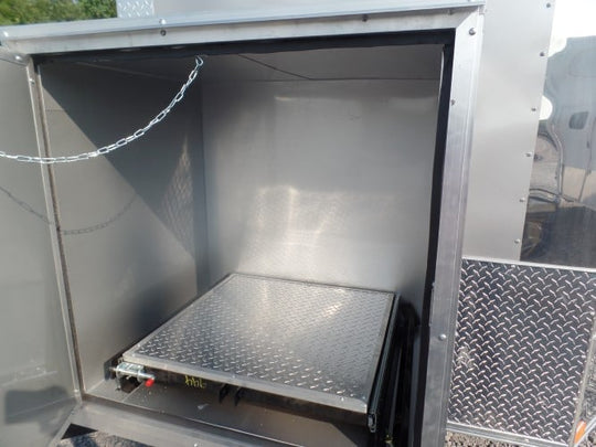 8.5' x 24' Concession Trailer Silver Frost BBQ Event Catering