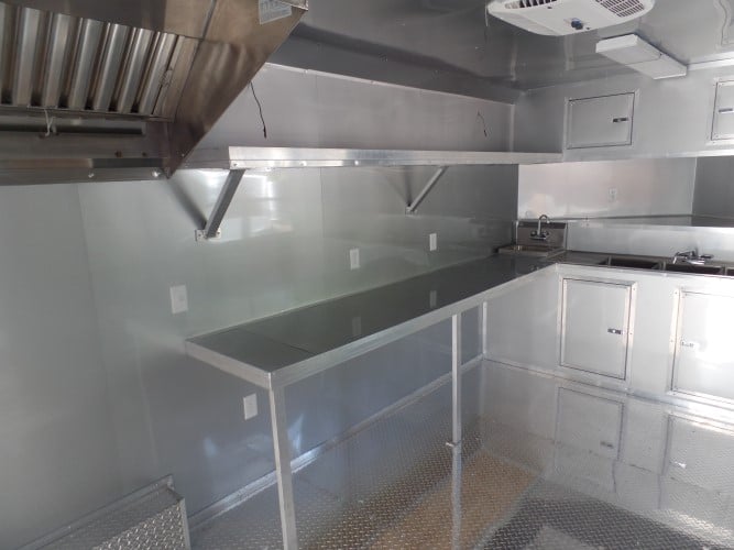 8.5' x 24' Concession Trailer Silver Frost BBQ Event Catering