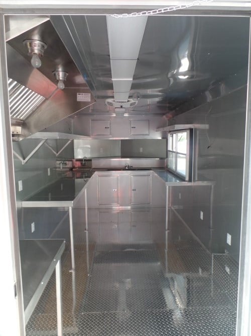 8.5' x 24' Concession Trailer Silver Frost BBQ Event Catering