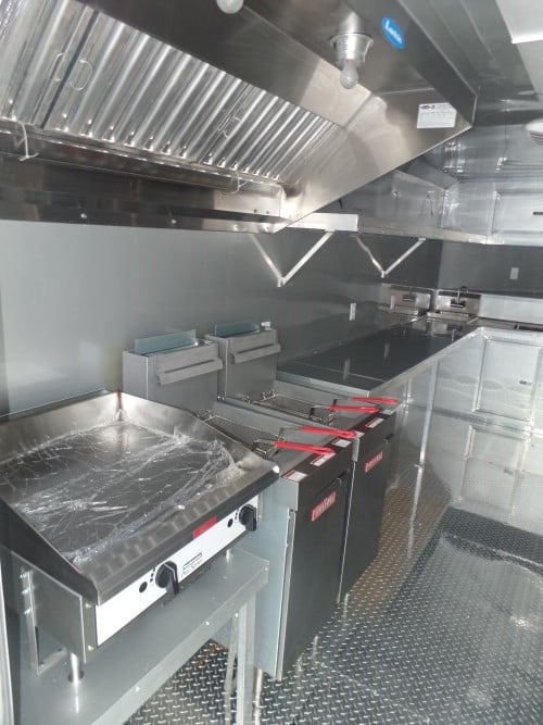 8.5' x 24' Concession Trailer Silver Frost BBQ Event Catering