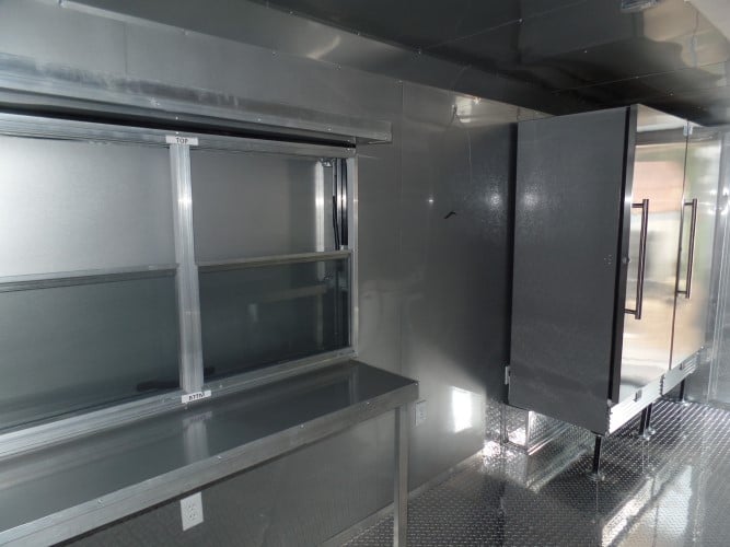 8.5' x 24' Concession Trailer Silver Frost BBQ Event Catering