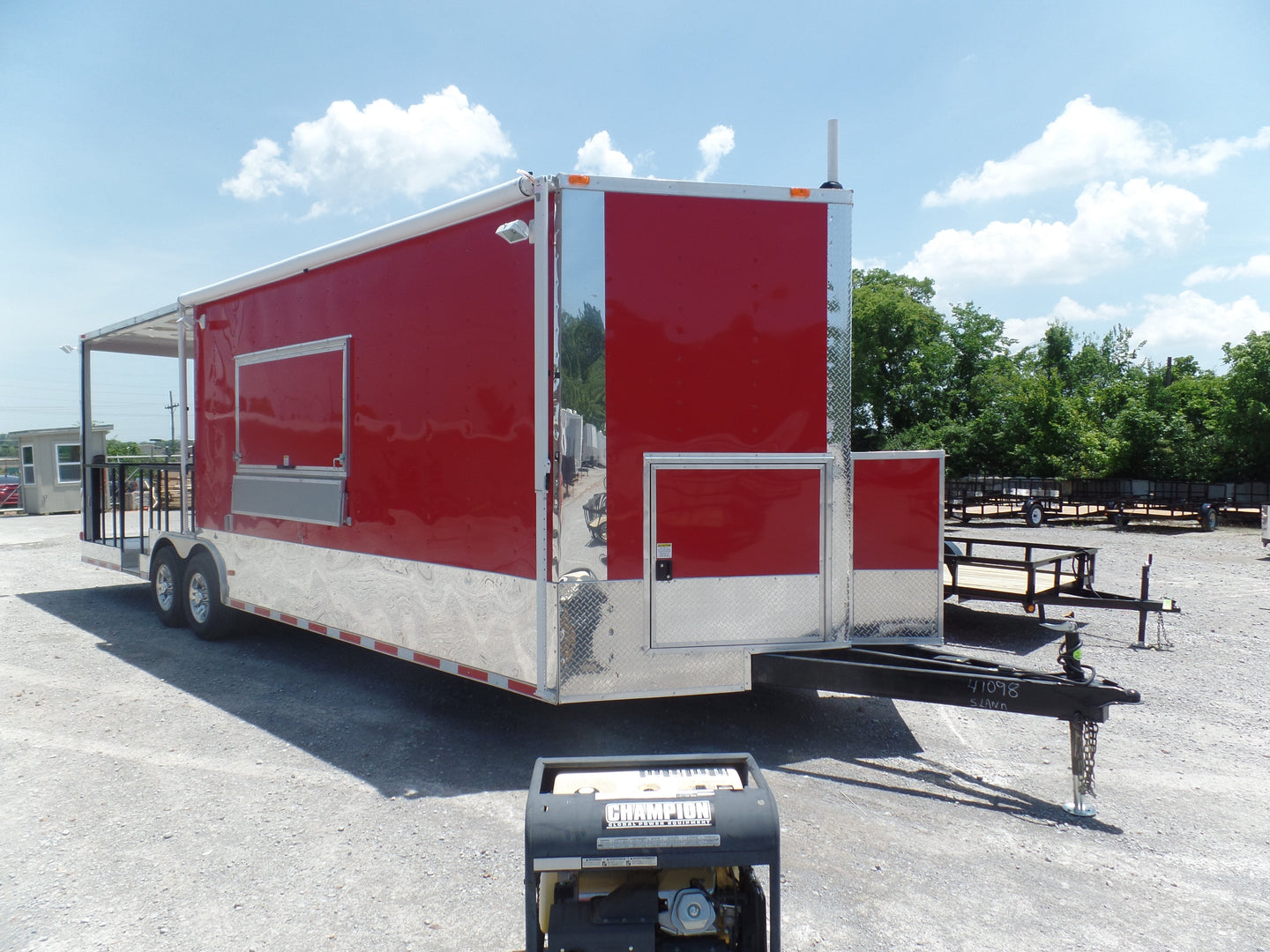 8.5' x 28' Concession Food Trailer Red Event Catering