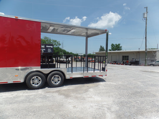 8.5' x 28' Concession Food Trailer Red Event Catering