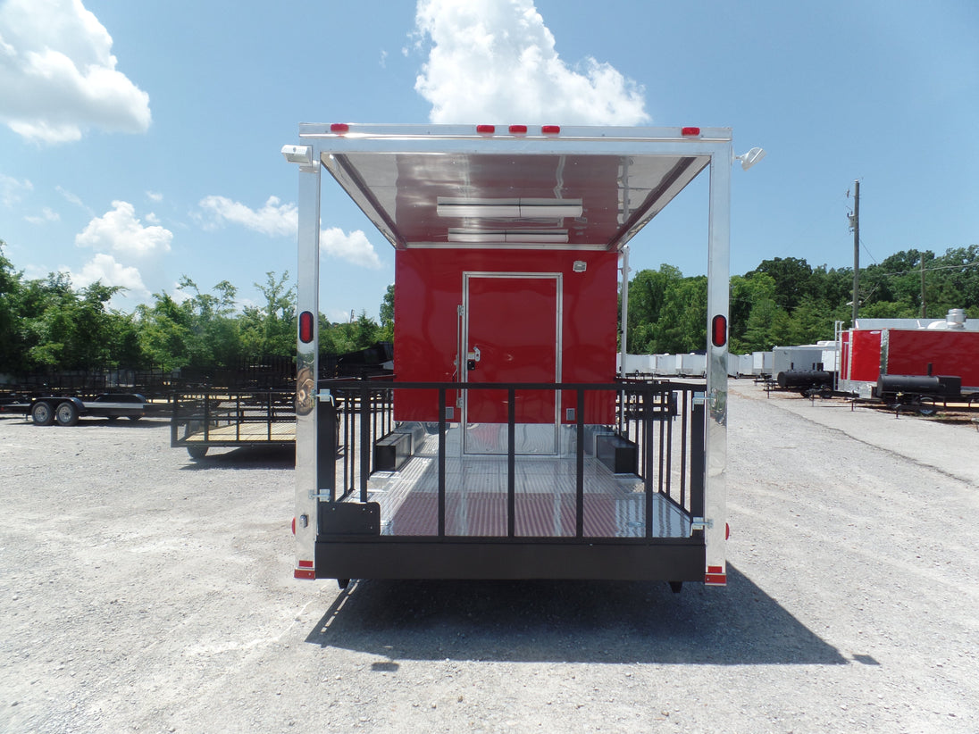 8.5' x 28' Concession Food Trailer Red Event Catering