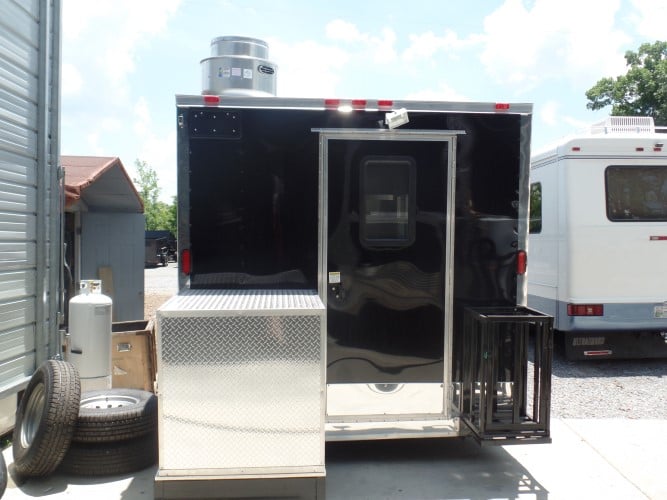 8.5' x 18' Concession Food Trailer Black Event Catering