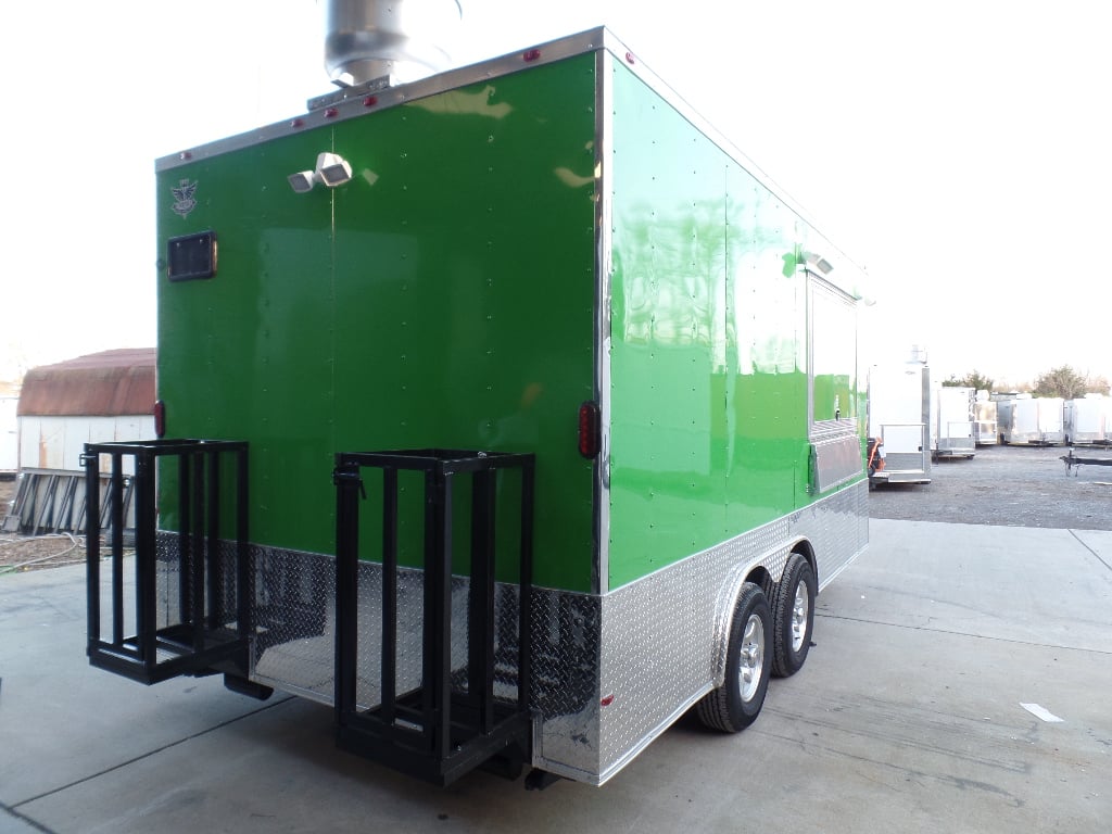 8.5' x 16' Lime Green Concession Food Catering Trailer