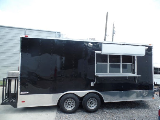 8.5' x 18' Concession Food Trailer Black Event Catering