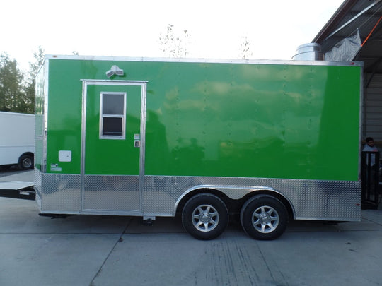 8.5' x 16' Lime Green Concession Food Catering Trailer