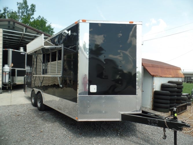 8.5' x 18' Concession Food Trailer Black Event Catering