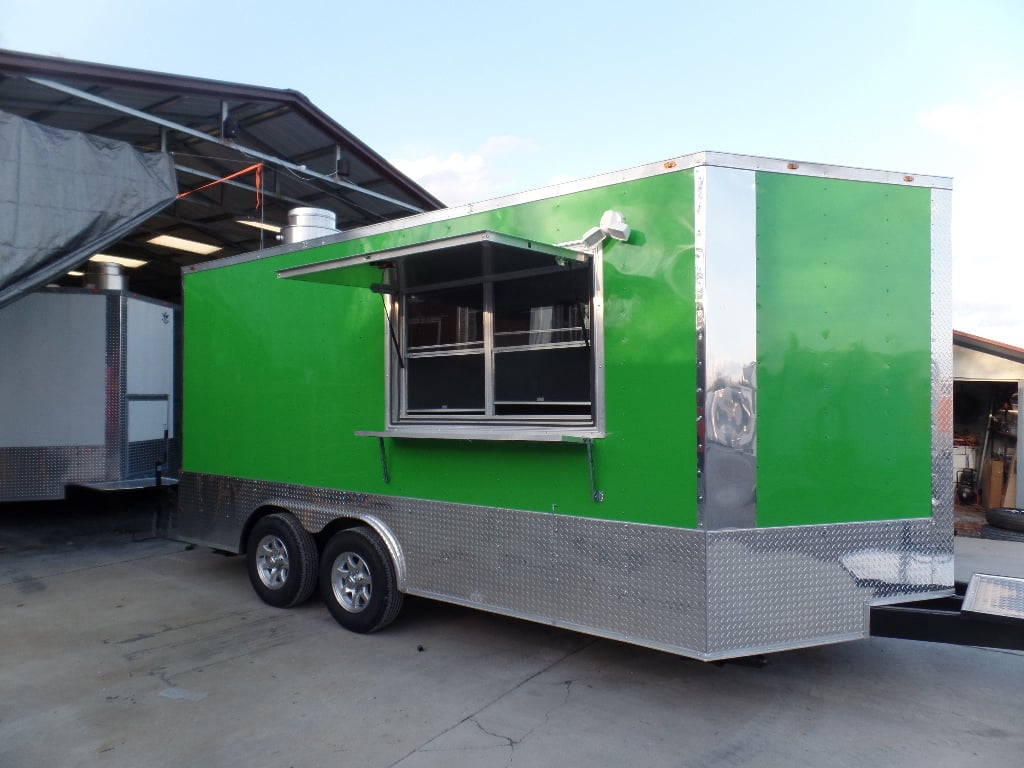 8.5' x 16' Lime Green Concession Food Catering Trailer